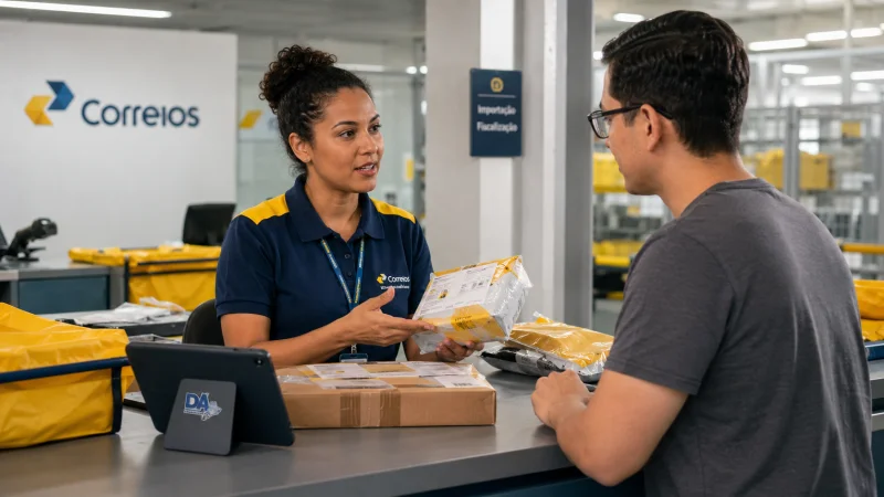 encomenda internacional retida nos Correios