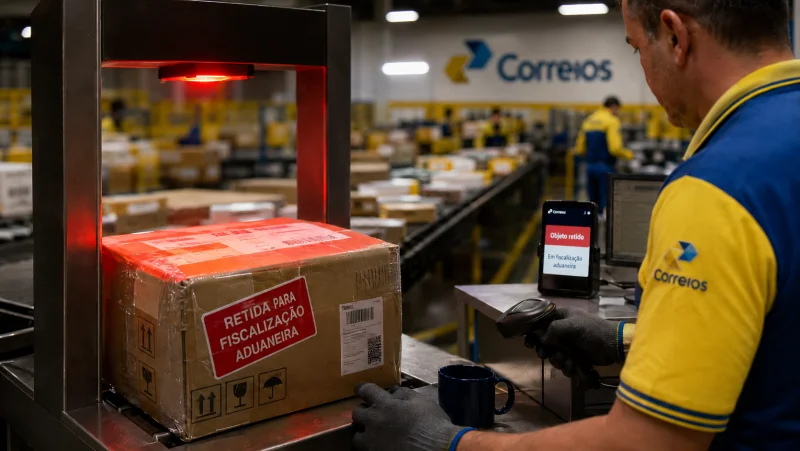 objeto retido nos correios